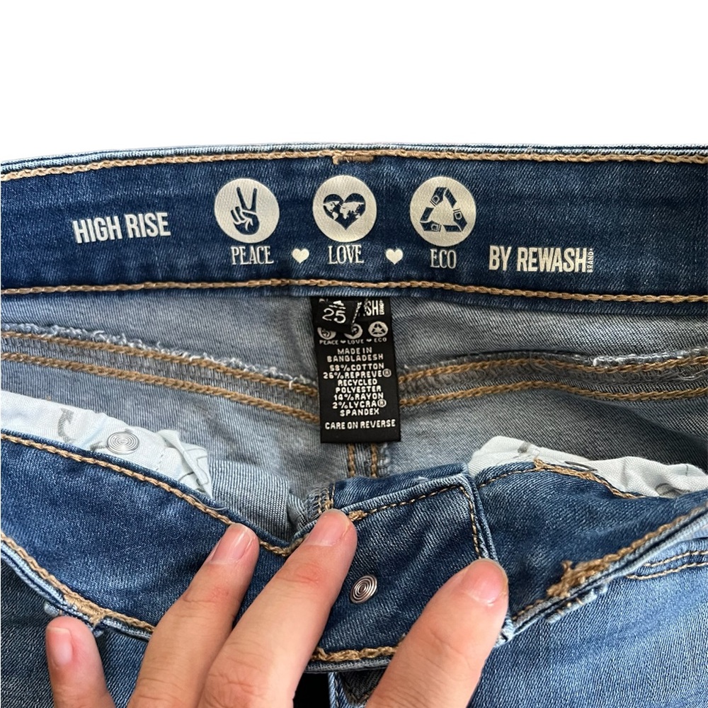 Rewash High Rise Distressed Jeans 25 - Picture 4 of 4